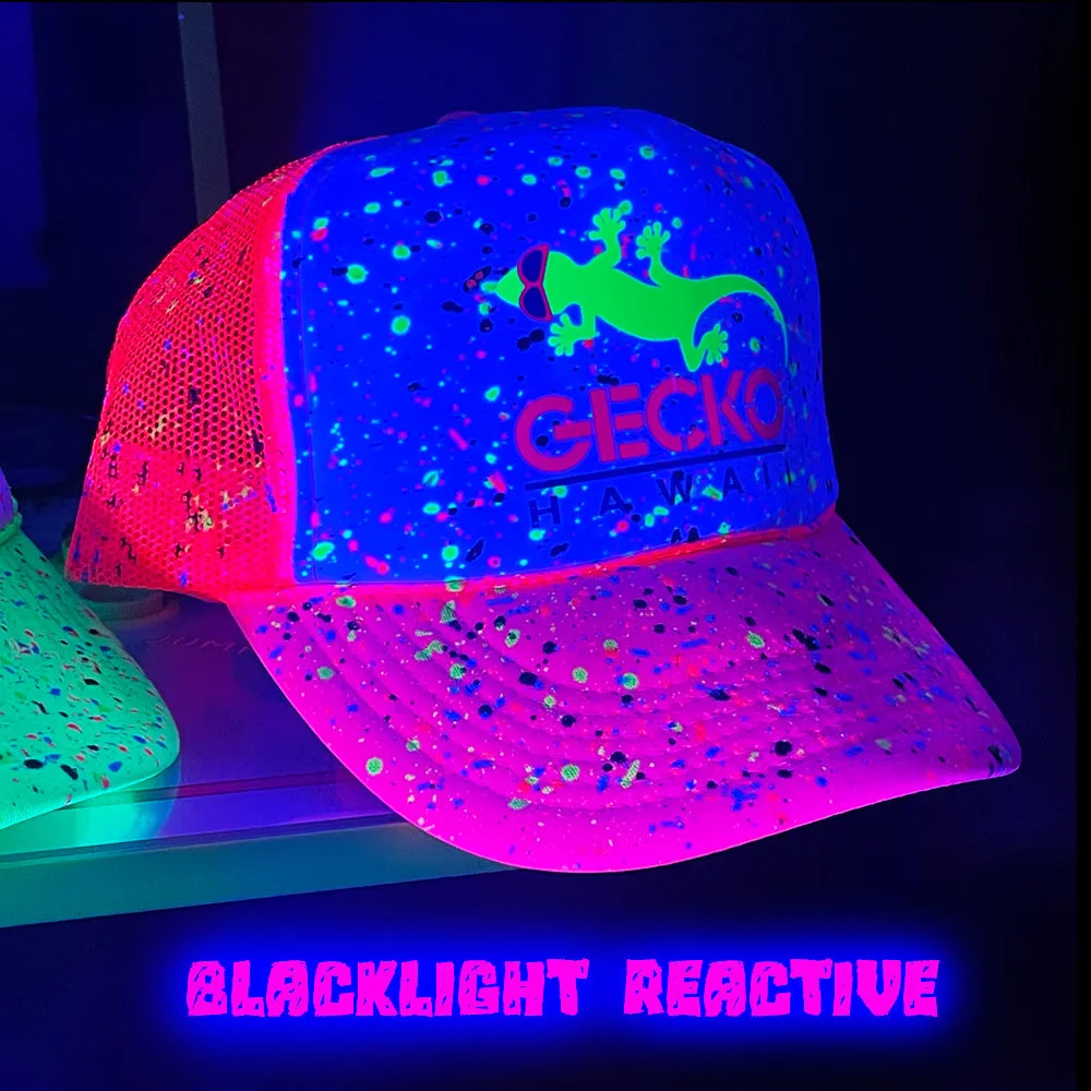 Glow-In-The-Dark Splatter Neon Pink Trucker Hat (LIMITED)