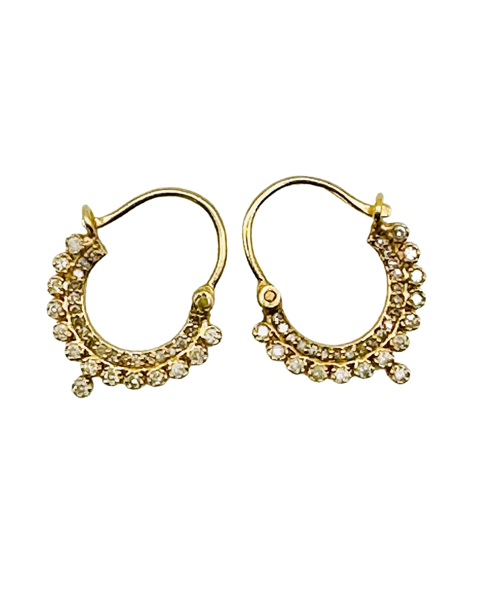 Gold & Diamond crescent earrings