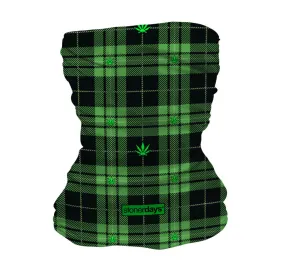 Green Plaid Cannabis Leaves Gaiter