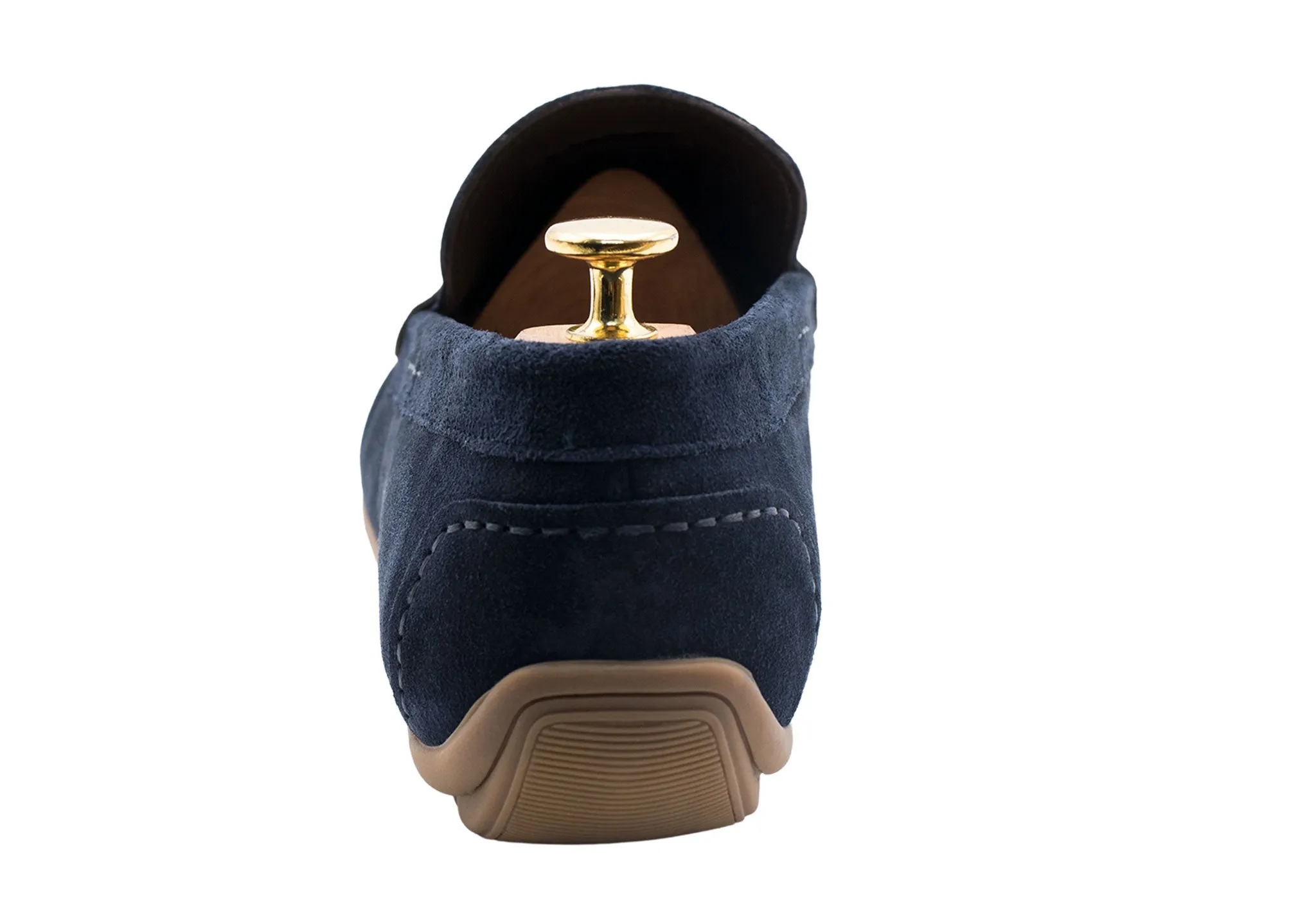 Gregores Navy Suede Penny Moccasins