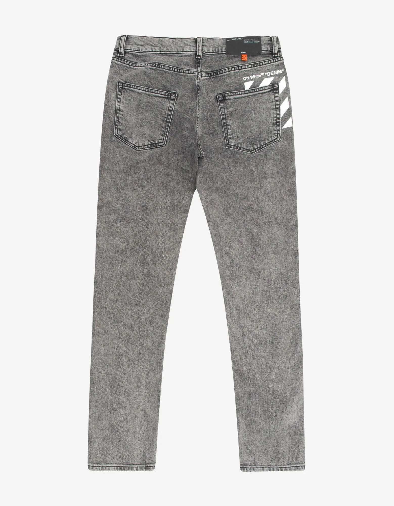 Grey Diagonals Print Skinny Jeans