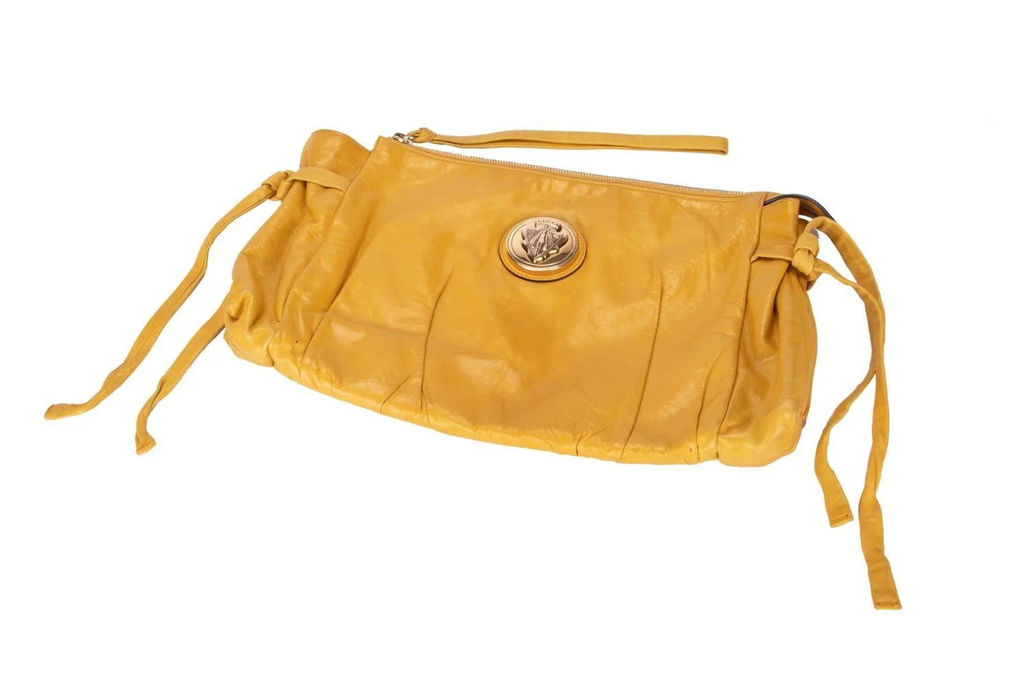 Gucci Mustard Yellow Leather Clutch