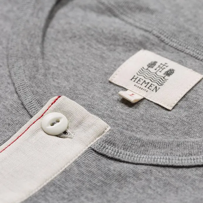 HARRI | Organic Long Sleeve Henley | Grey