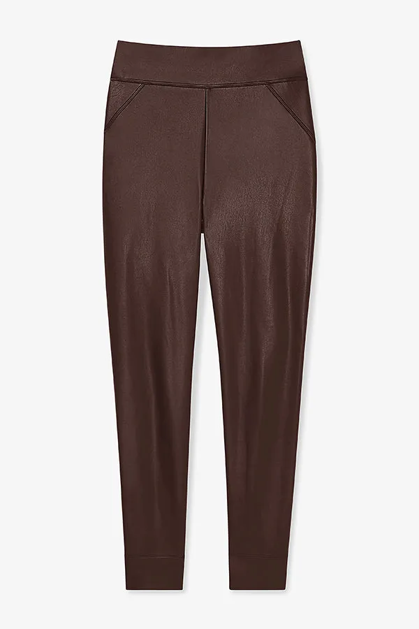 Harrington Legging - Vegan Stretch Leather :: Brown