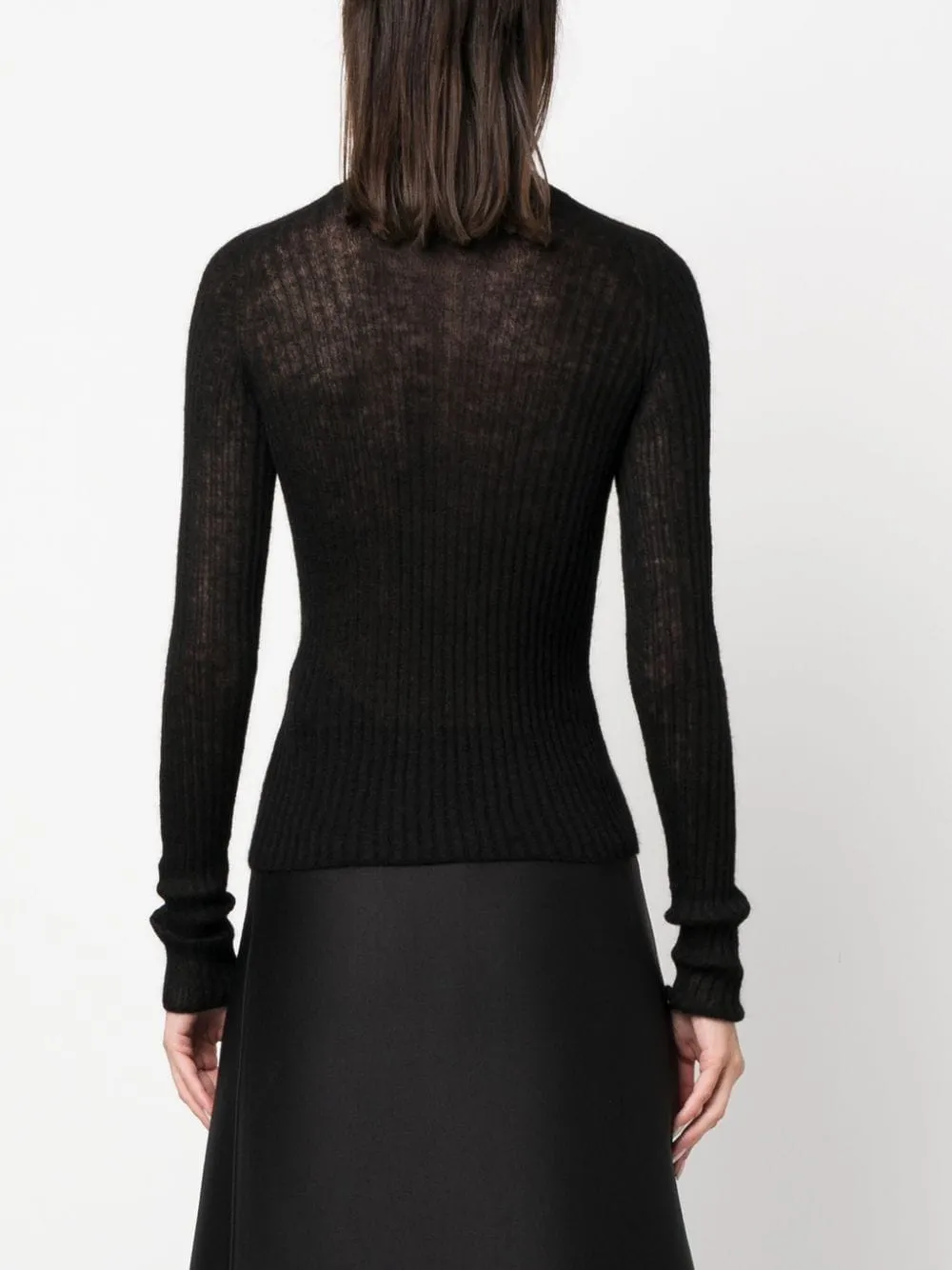 HIGH-NECK RIBBED-KNIT JUMPER