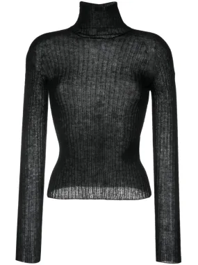 HIGH-NECK RIBBED-KNIT JUMPER