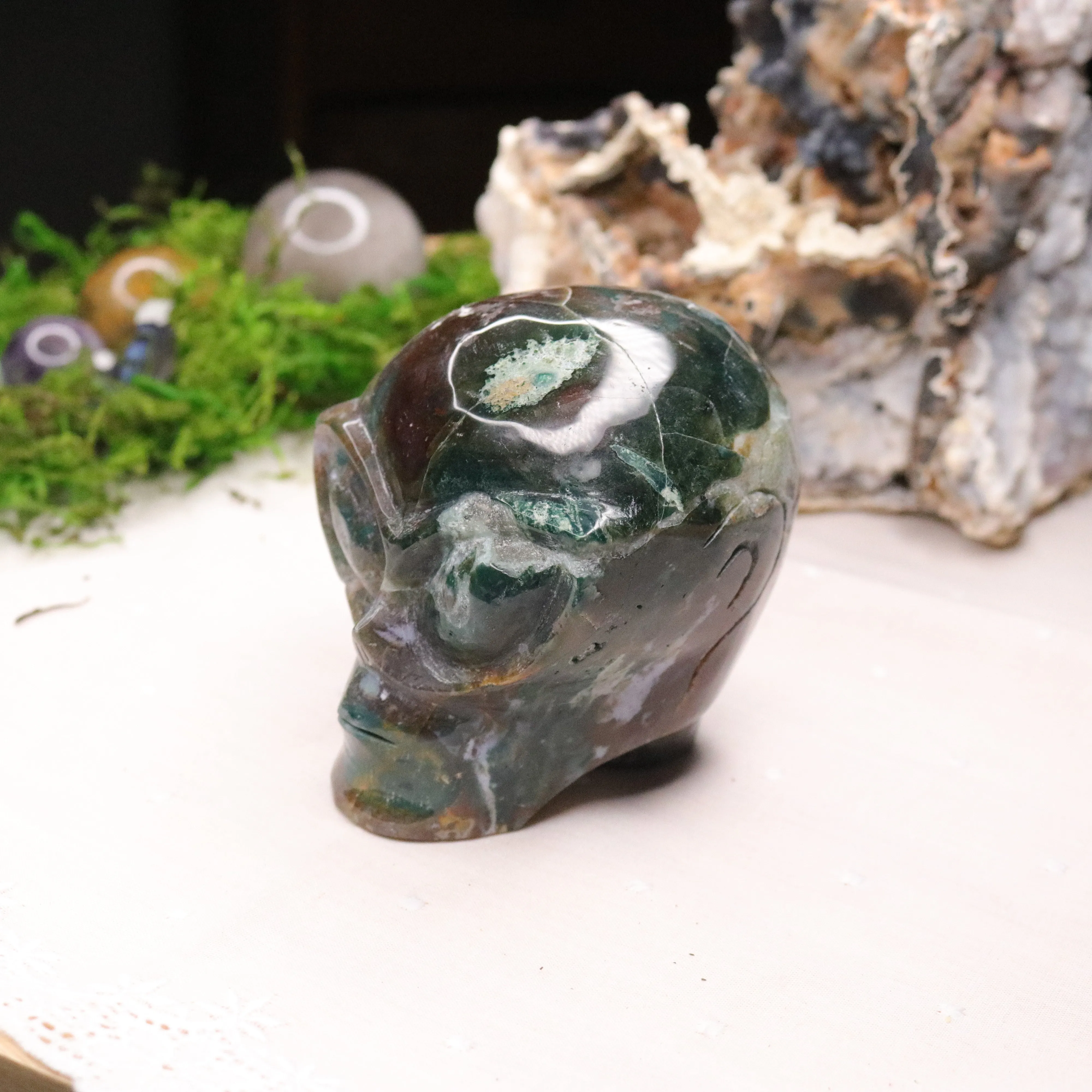 High Vibin' Ocean Jasper ~ Joyful Extraterrestrial ~ Alien Head from Madagascar