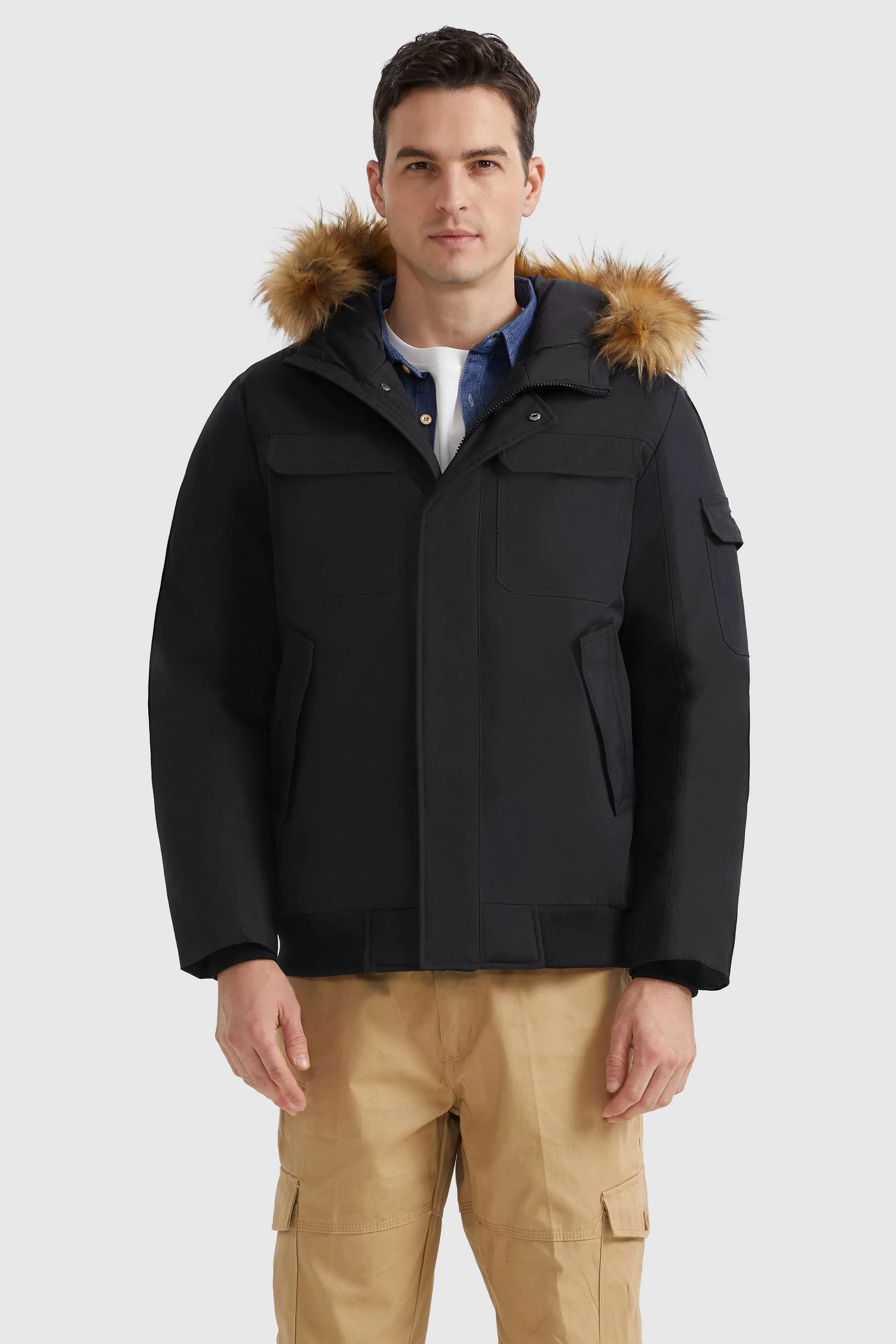 Hooded Mountain Parka with Faux Fur