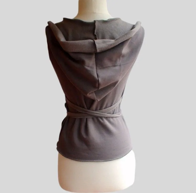 Hooded wrap vest