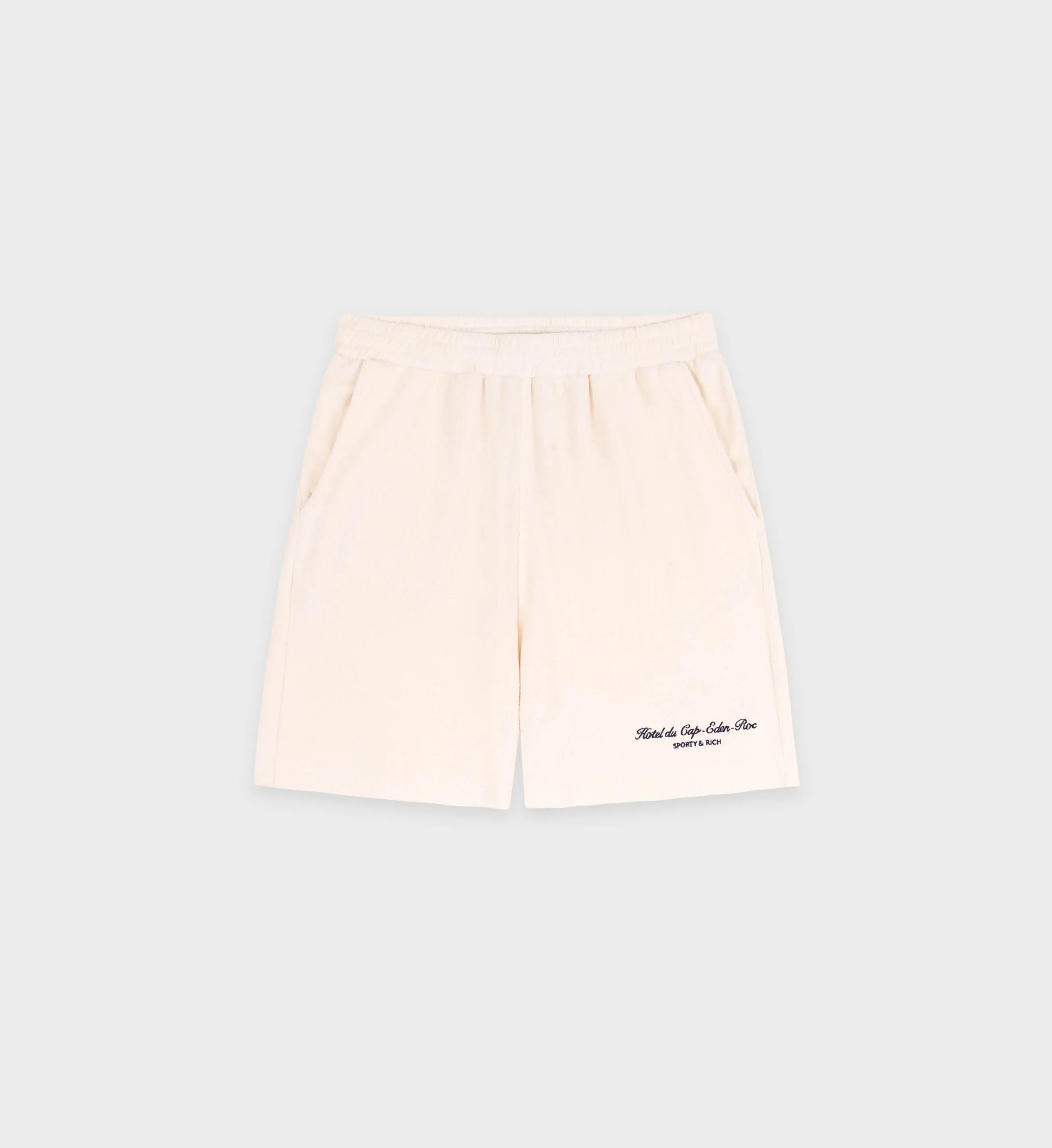 Hotel du Cap Cursive Terry Short - Cream/Navy