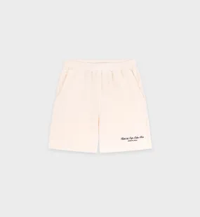 Hotel du Cap Cursive Terry Short - Cream/Navy