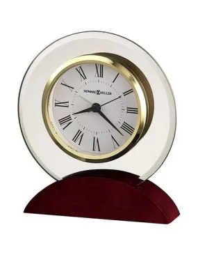 Howard Miller Dana Tabletop Alarm Clock - Beveled Glass - Rosewood-Finished Base