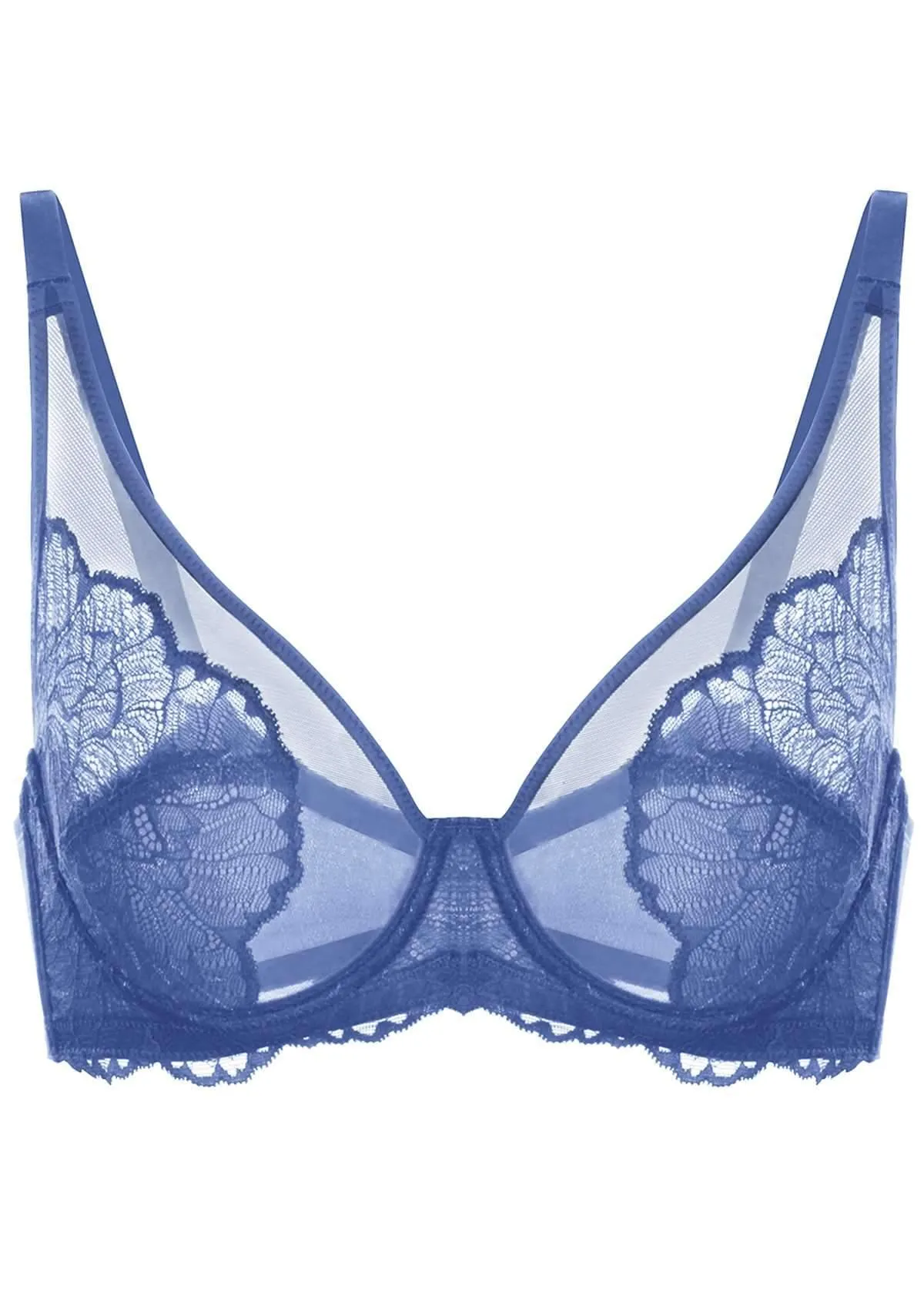 HSIA Blossom Blue Unlined Lace Bra