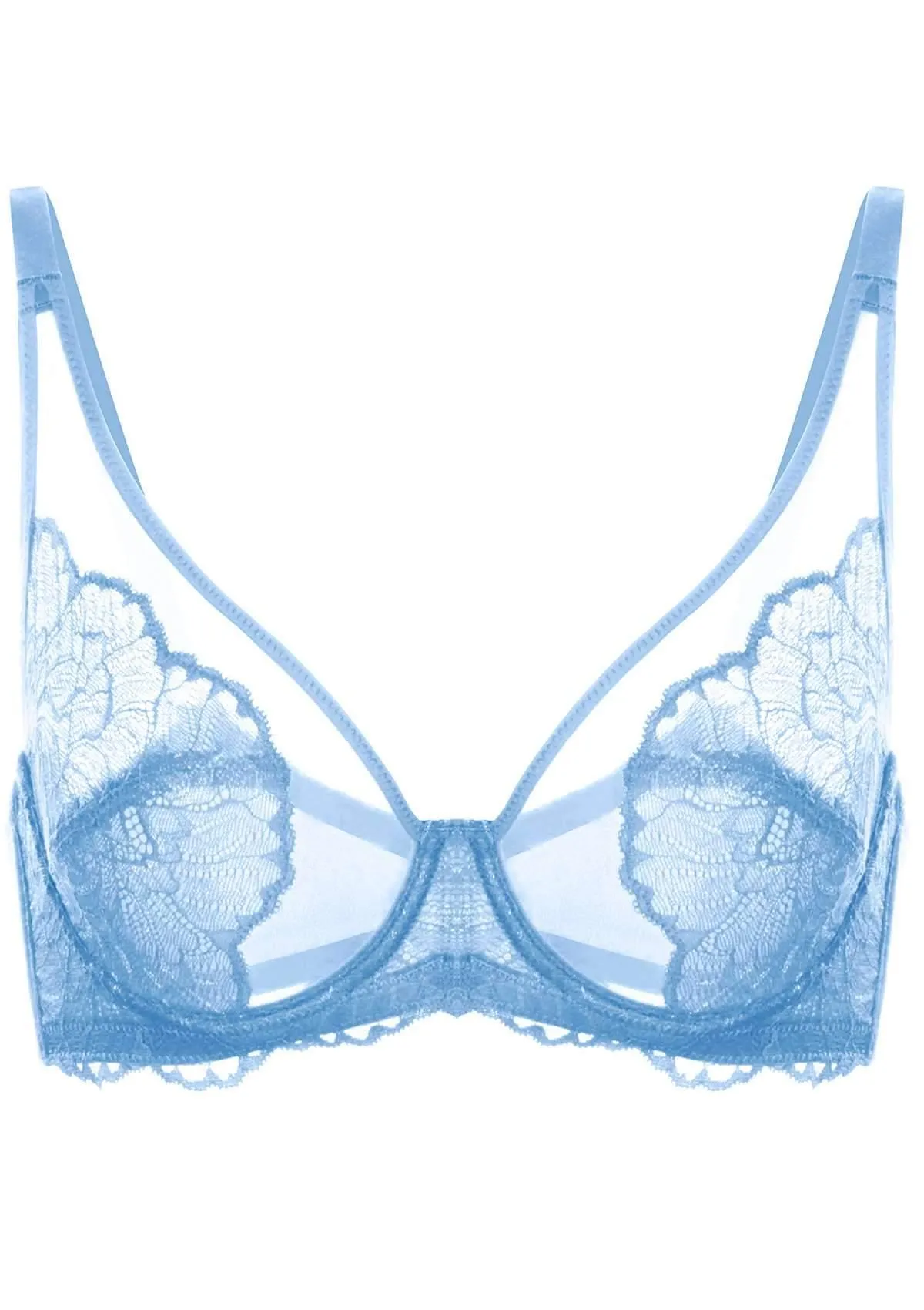 HSIA Blossom Blue Unlined Lace Bra