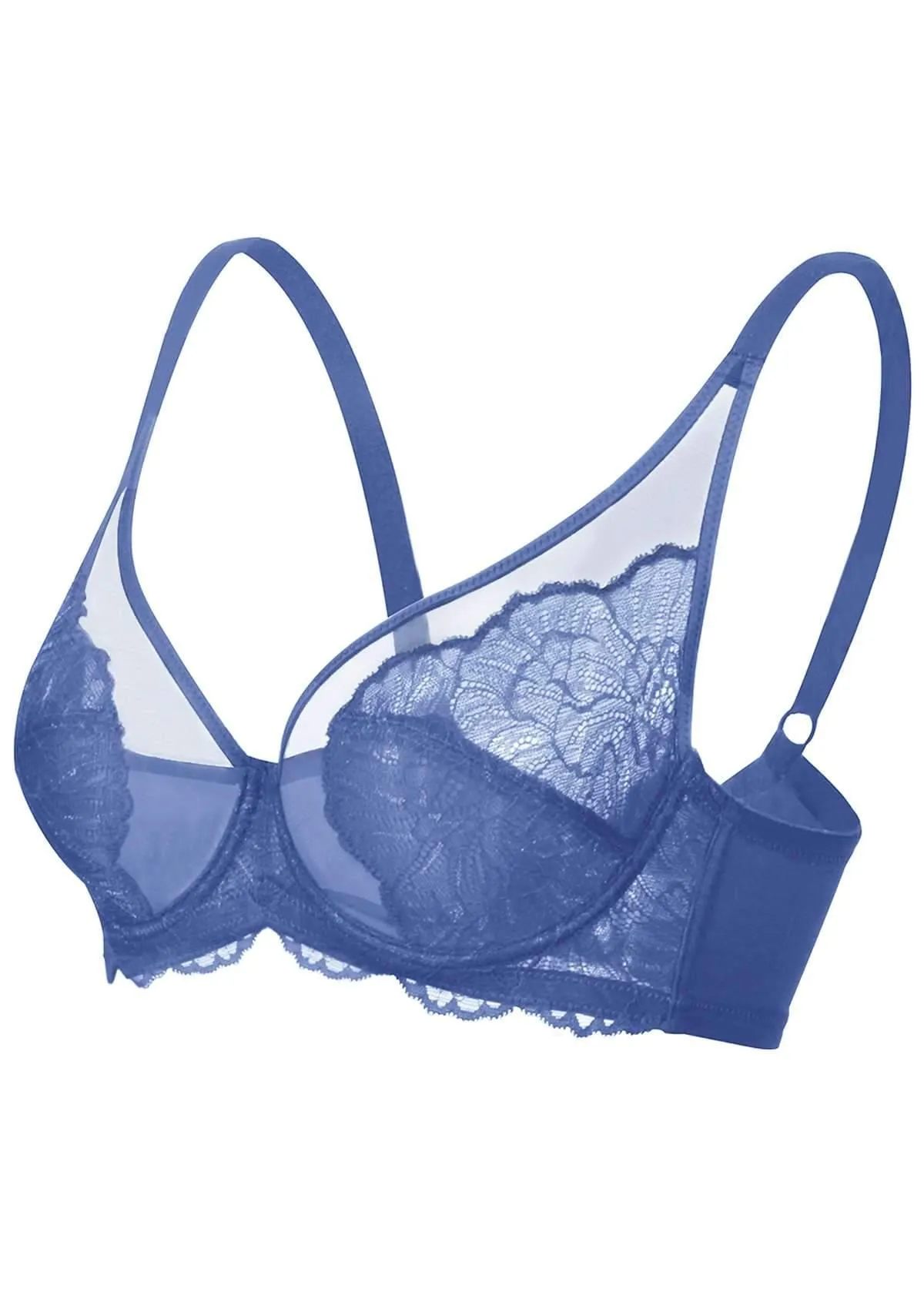 HSIA Blossom Blue Unlined Lace Bra