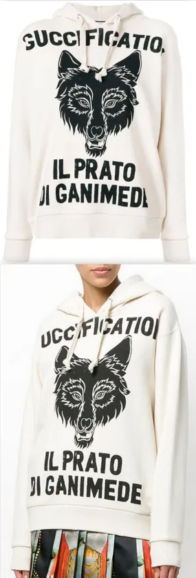 'Il Prato di Ganimede' Logo Printed Hoodie