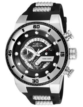 INVICTA S1 Rally Mens Chronograph - Black Dial - Stainless - Silicone Strap