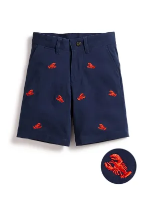 Jetties Short Stretch Twill Nantucket Navy with Lobster