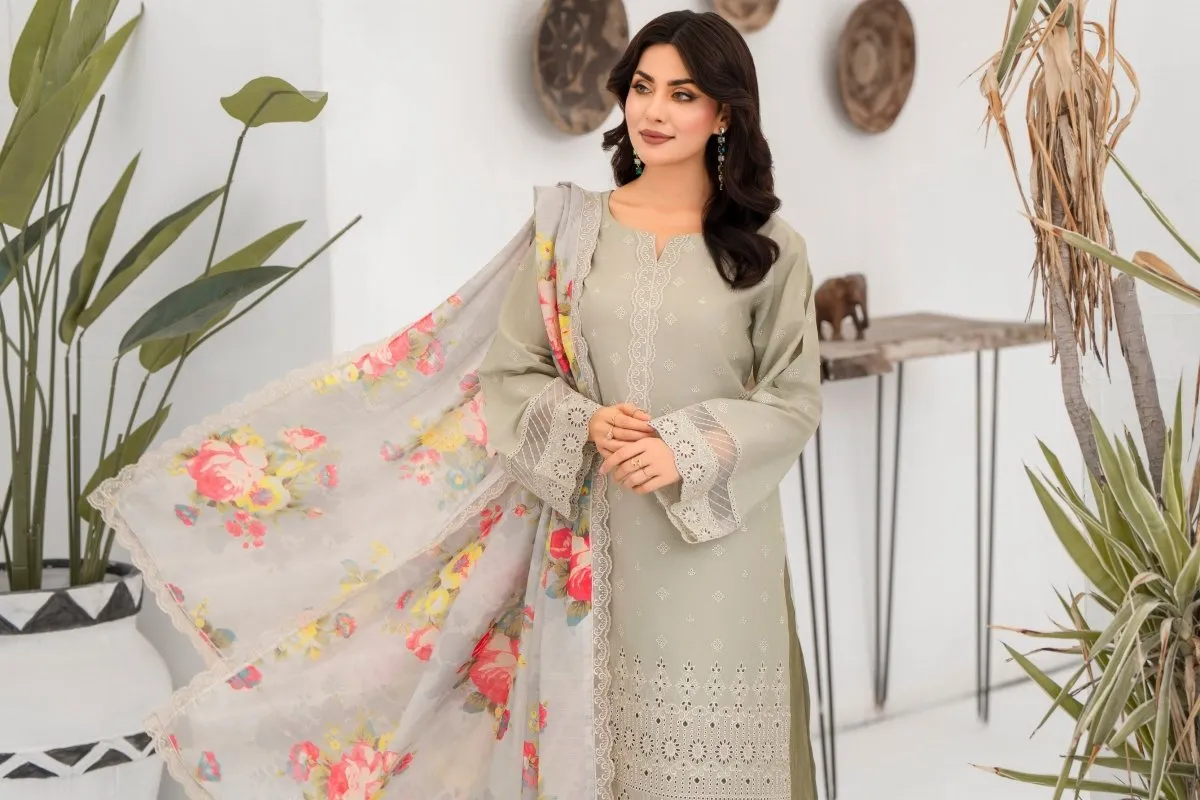 Karma Embroidered Chikankari Cotton Lawn Suit KAR121