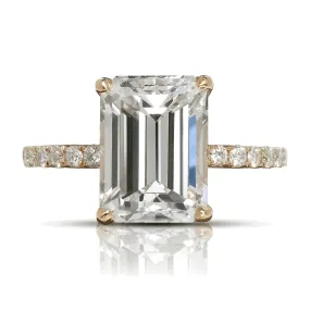 KENNEDY 4 CARAT EMERALD CUT D COLOR VVS2 CLARITY DIAMOND ENGAGEMENT RING 18K ROSE GOLD GIA CERTIFIED 4 CT D VVS2 BY MIKE NEKTA