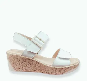 Ladies Patrizio Como Sandals Wedge White Agergola sale