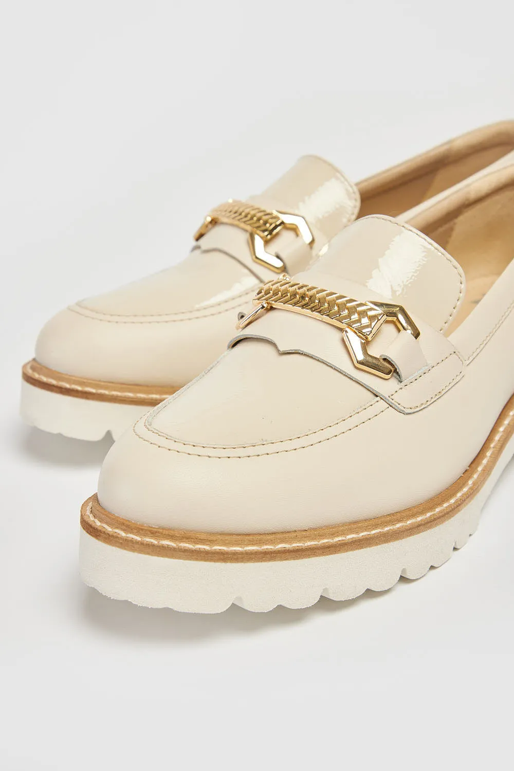 Ladies Slip On Loafers Pod Leather Ladies Shoes White Kendal sale