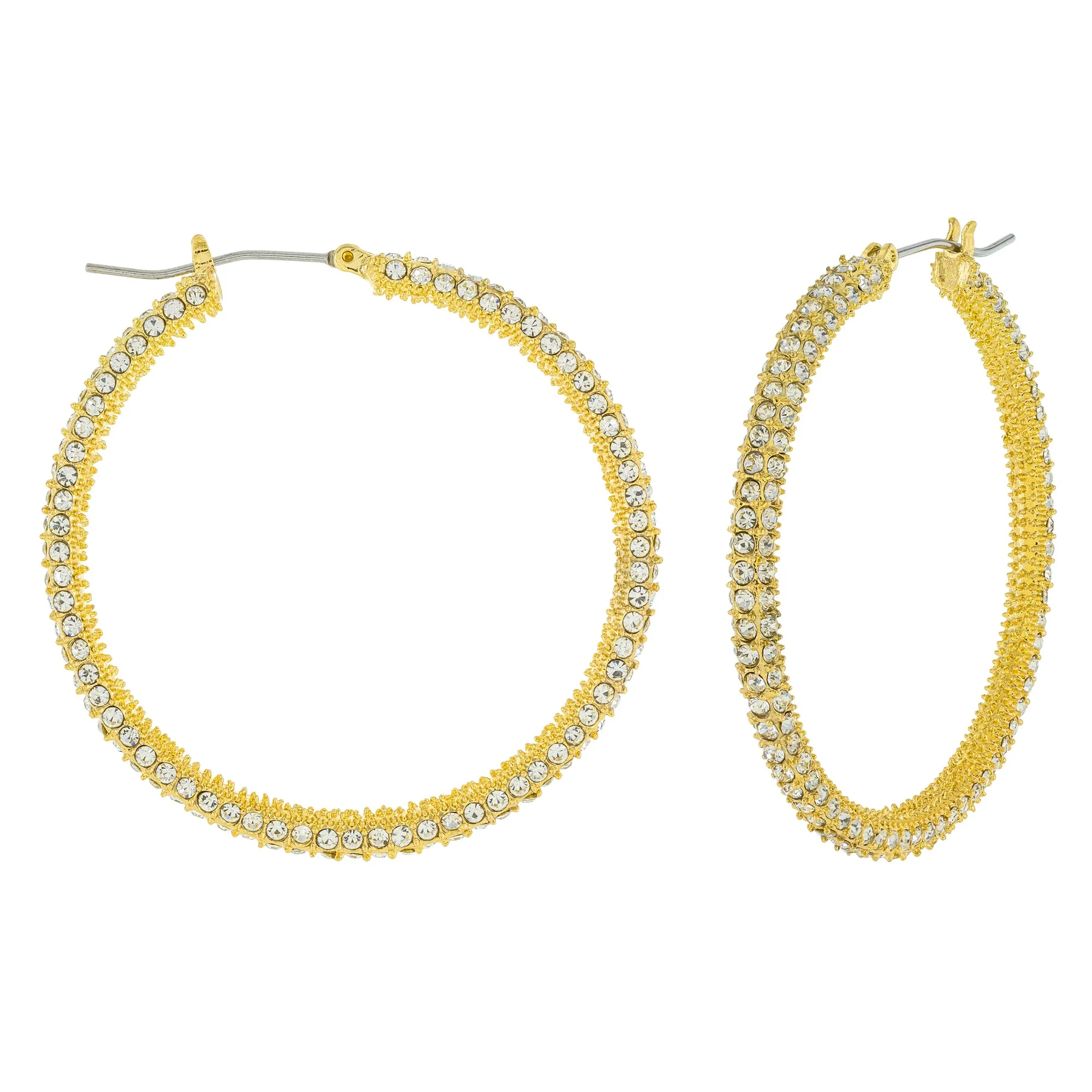 Large Pave CZ Pincatch Hoops