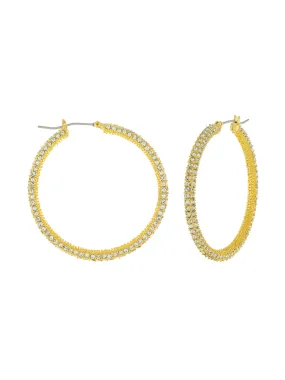 Large Pave CZ Pincatch Hoops