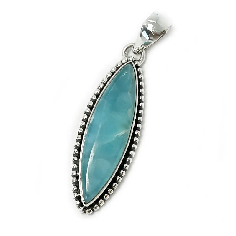 Larimar Sterling Silver Shard Pendant