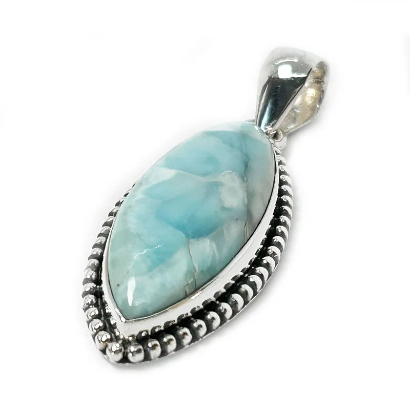 Larimar Sterling Silver Shard Pendant