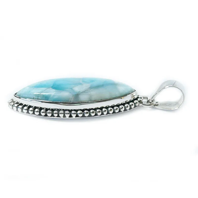 Larimar Sterling Silver Shard Pendant