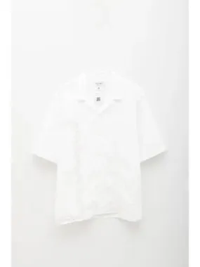 Laser cut cotton short sleeve shirt 271958