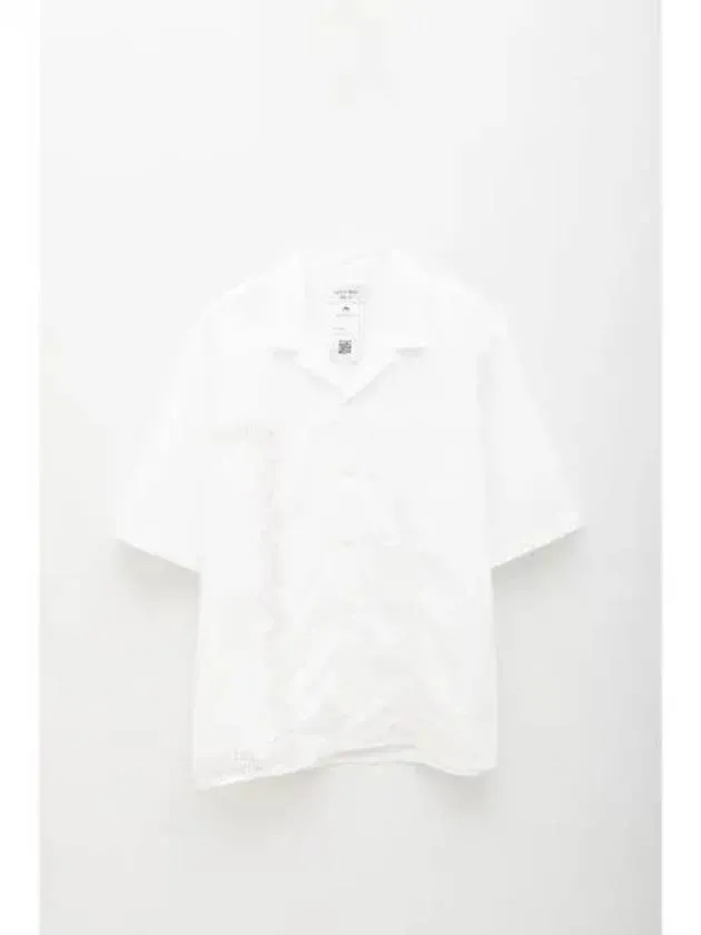 Laser cut cotton short sleeve shirt 271958