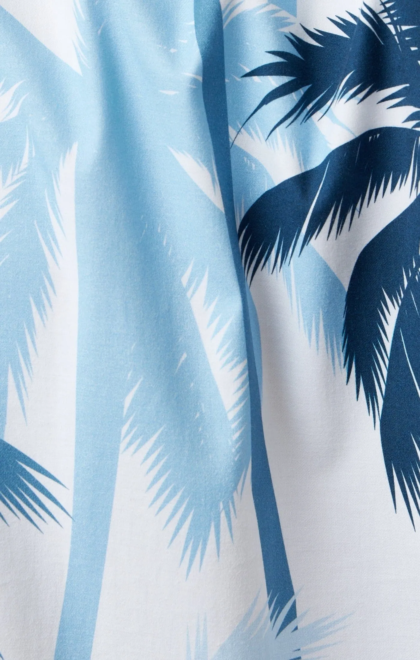 Light Blue Palms Short Sleeve Resort Shirt