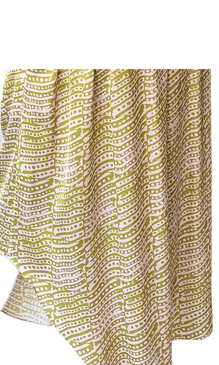 LILY SKIRT SILK CHARTREUSE AND PINK | DOTTY PRINT