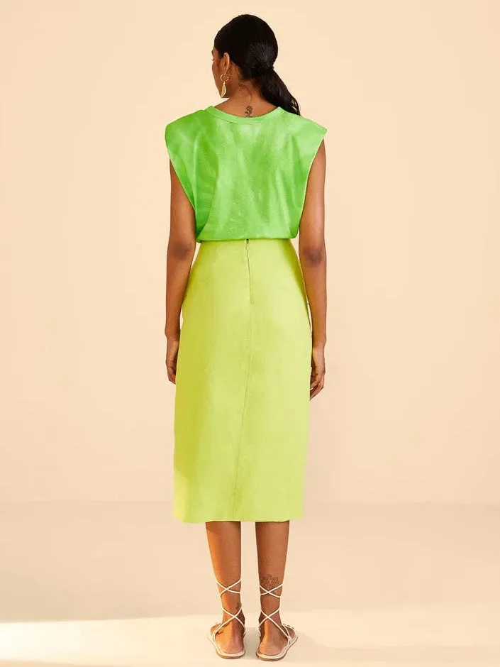 Lime Leaf Midi Skirt