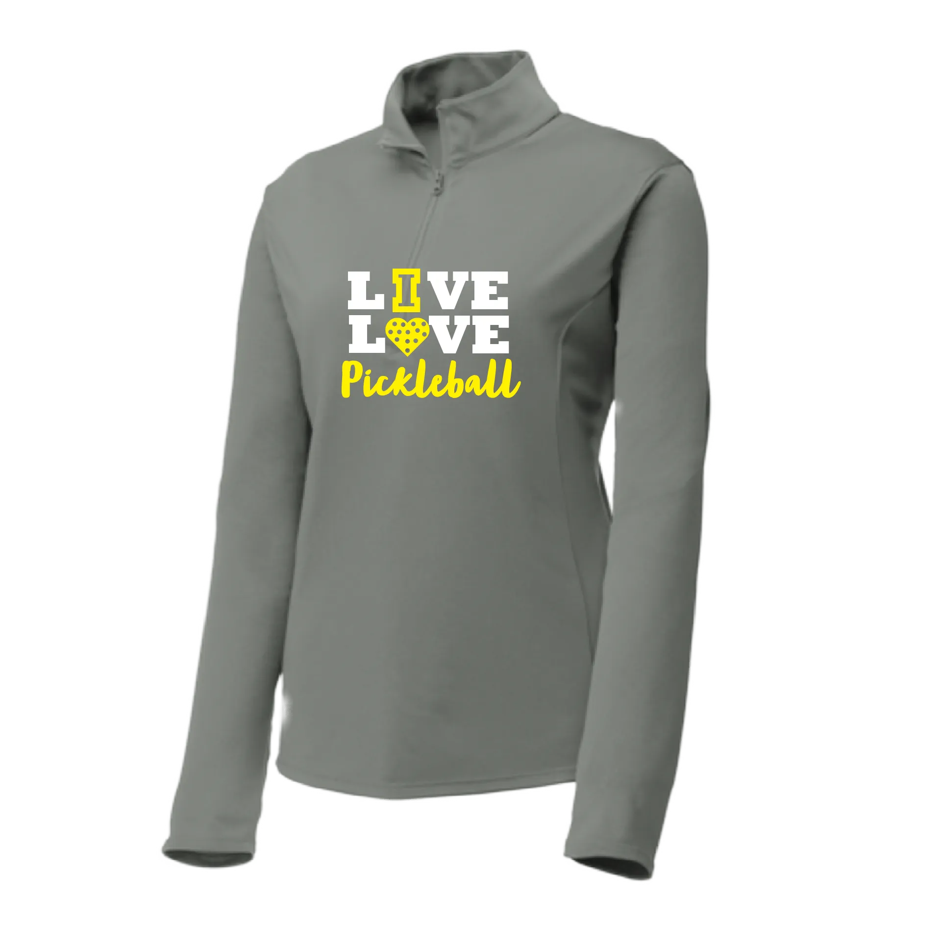 Live Love Pickleball | Women’s 1/4 Zip Pullover Athletic Shirt | 100% Polyester