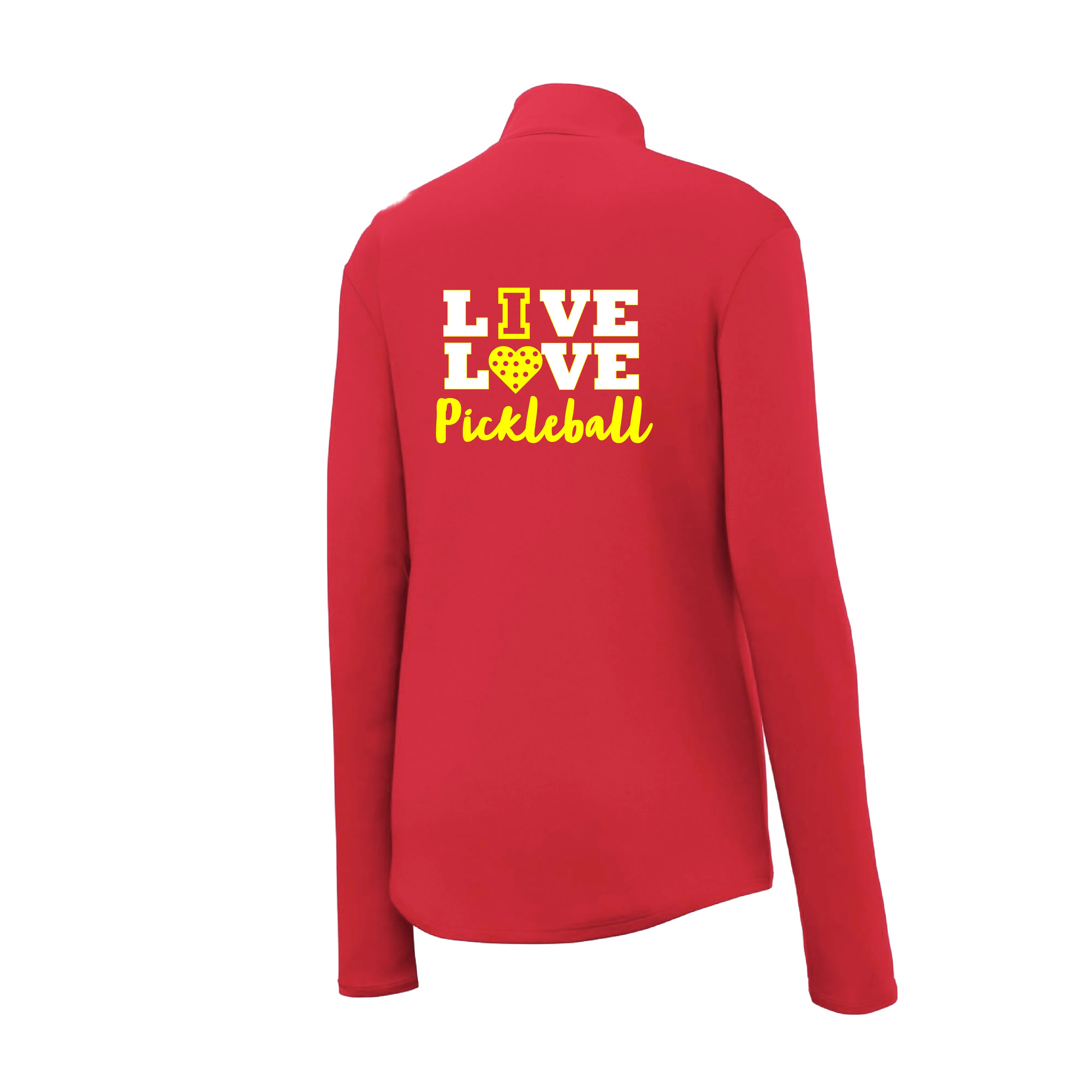 Live Love Pickleball | Women’s 1/4 Zip Pullover Athletic Shirt | 100% Polyester