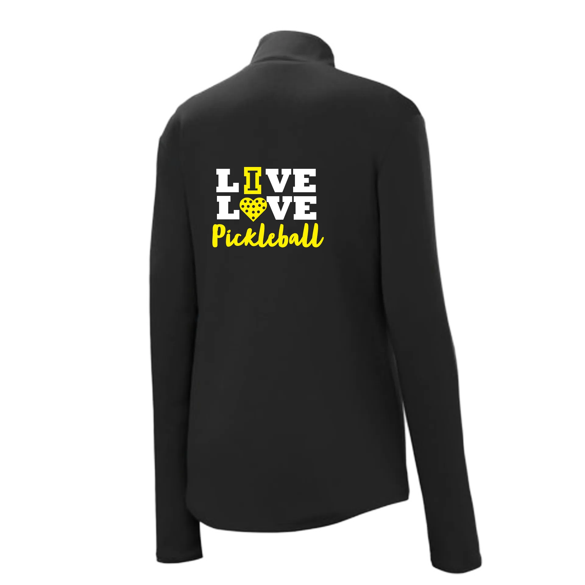 Live Love Pickleball | Women’s 1/4 Zip Pullover Athletic Shirt | 100% Polyester