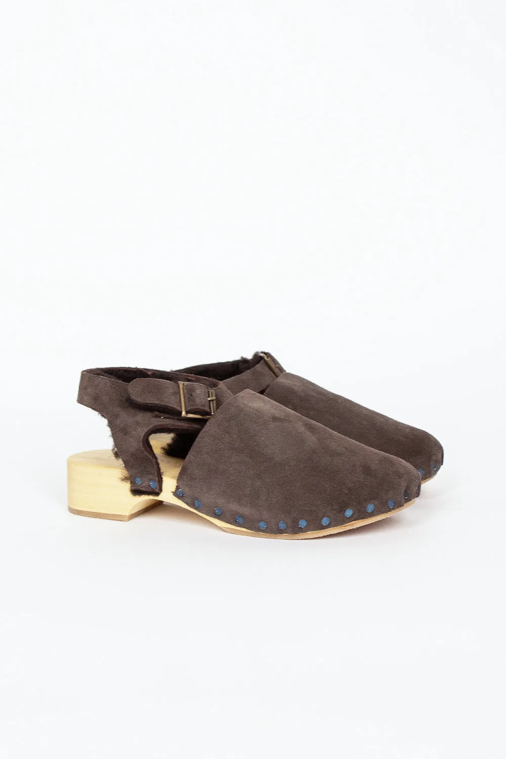 Low Clog Suede Brown