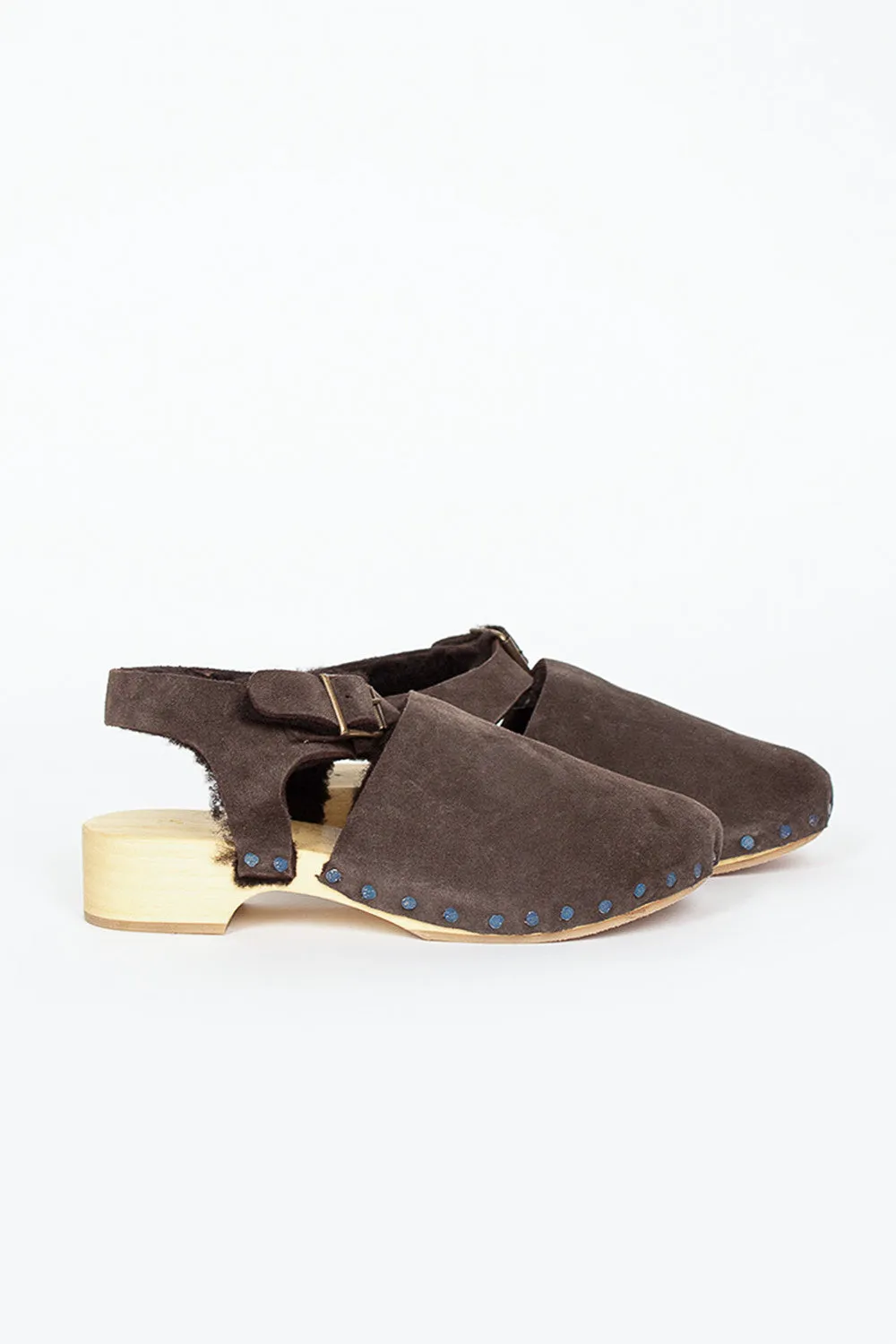 Low Clog Suede Brown