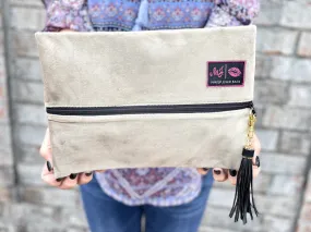 Makeup Junkie Bags - Taupe Velvet [Ready to Ship]