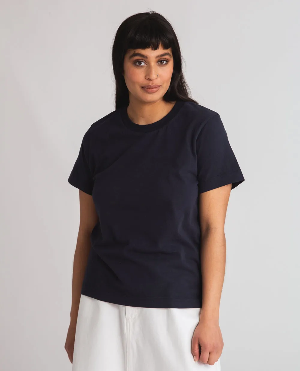 Maliah Organic Cotton Top In Navy