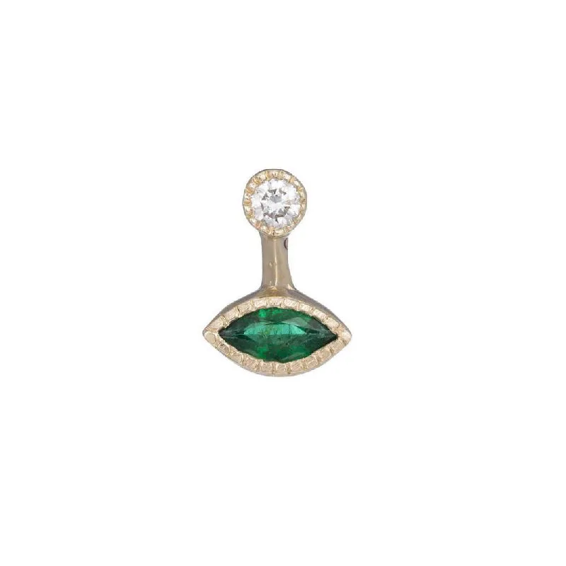 Marquise Emerald Drop Stud (Single)