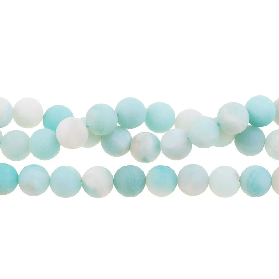 MATTE Amazonite 10mm Round - 8-Inch