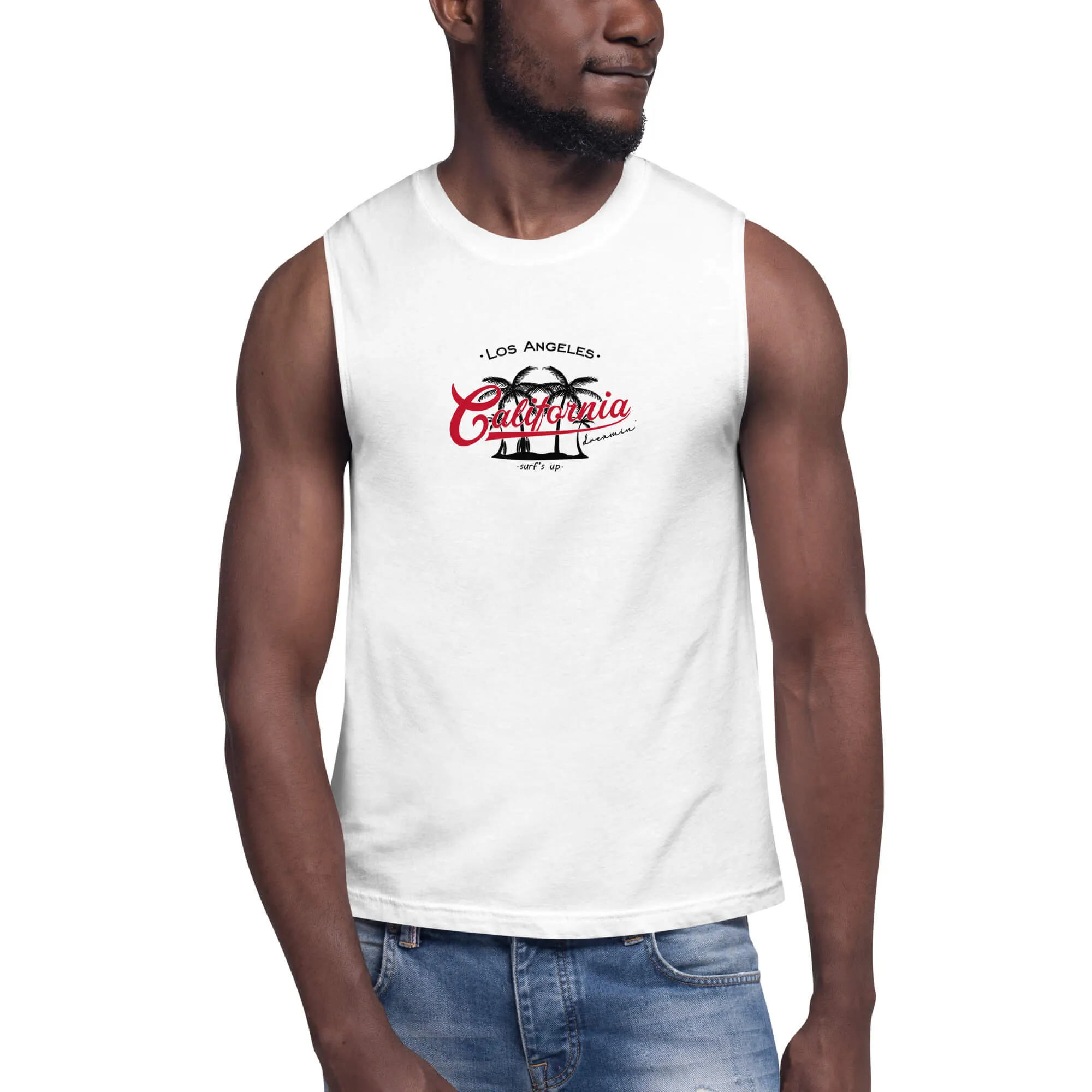 Men's City Culture Theme Graphic Muscle Shirt