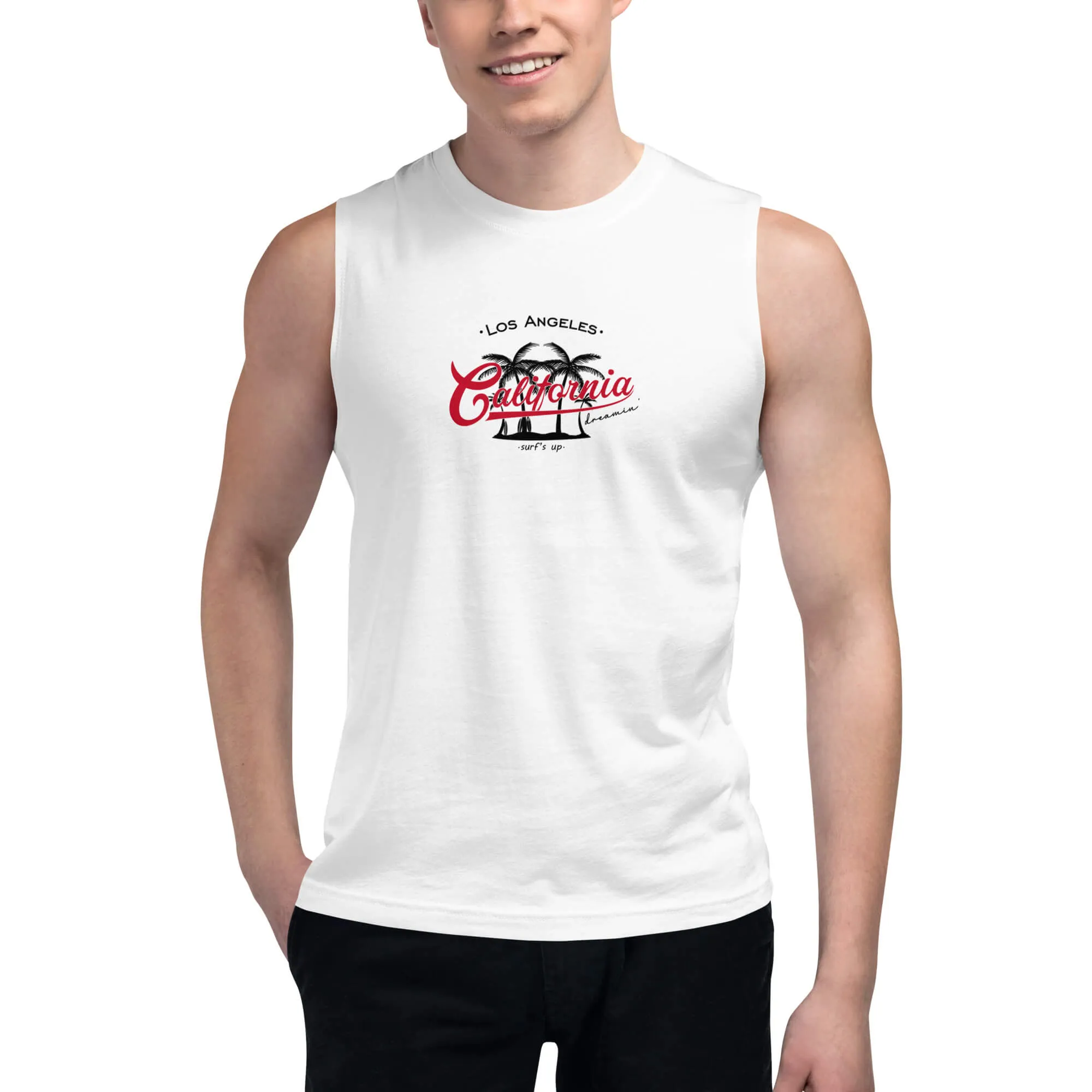 Men's City Culture Theme Graphic Muscle Shirt