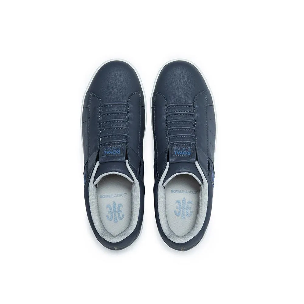 Men's Icon Gray Blue Logo Leather Sneakers 01913-885