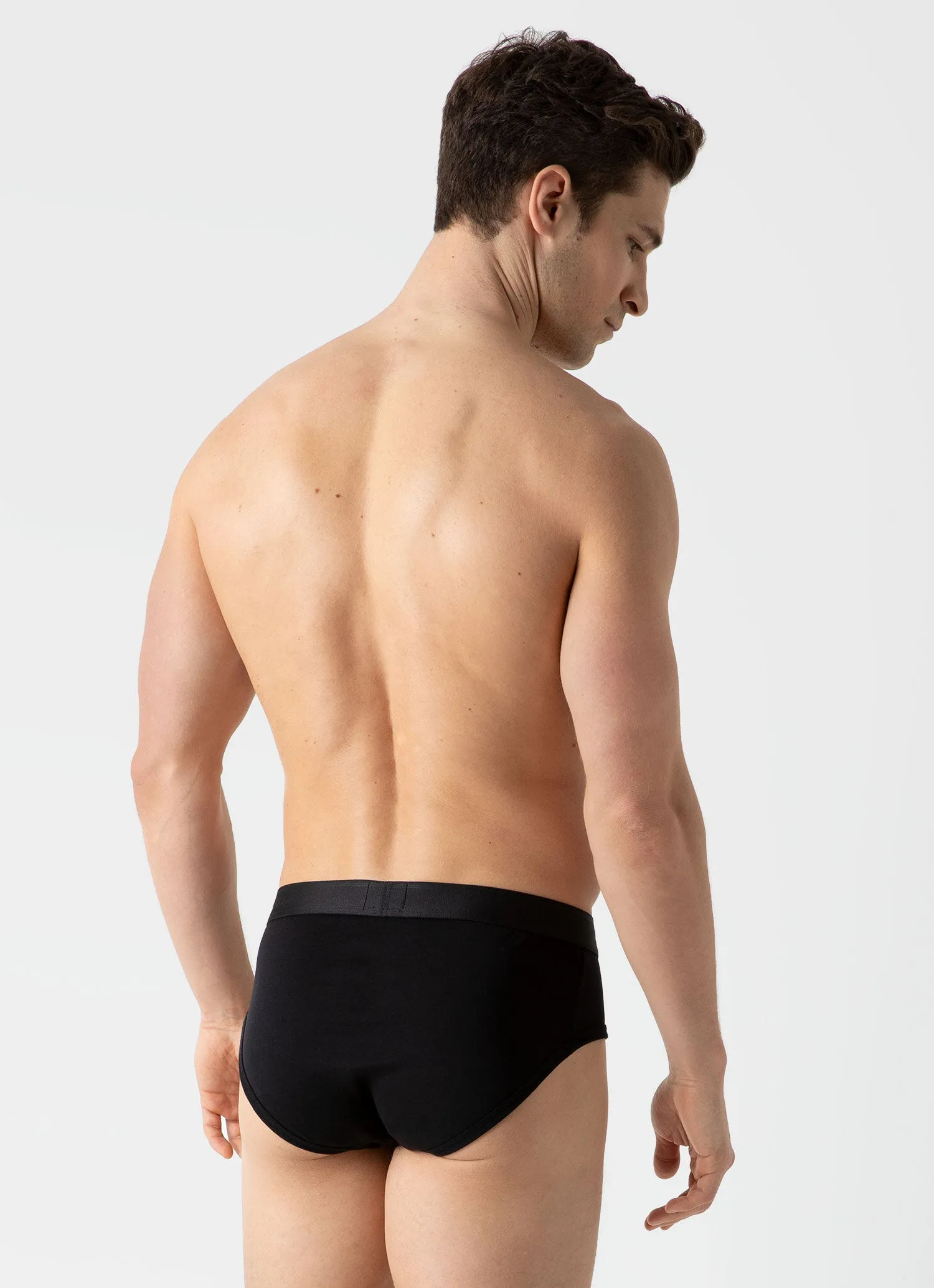 Men's Superfine Cotton Briefs in Black