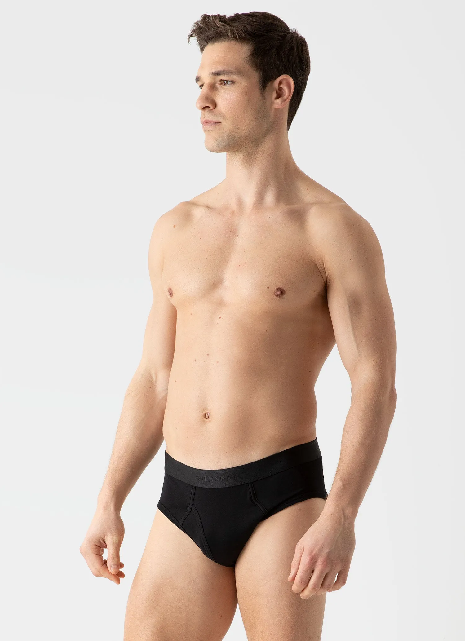 Men's Superfine Cotton Briefs in Black